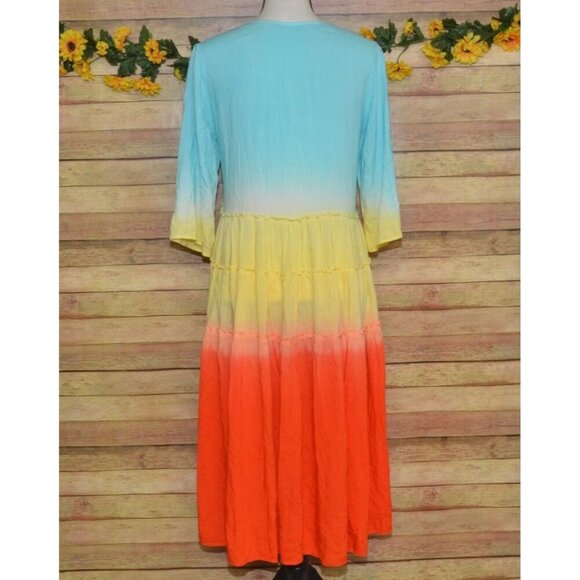 Soft Surroundings Topper Ombre Artsy Boho Tiered Size PXS Open Front Cover Up - Picture 8 of 11